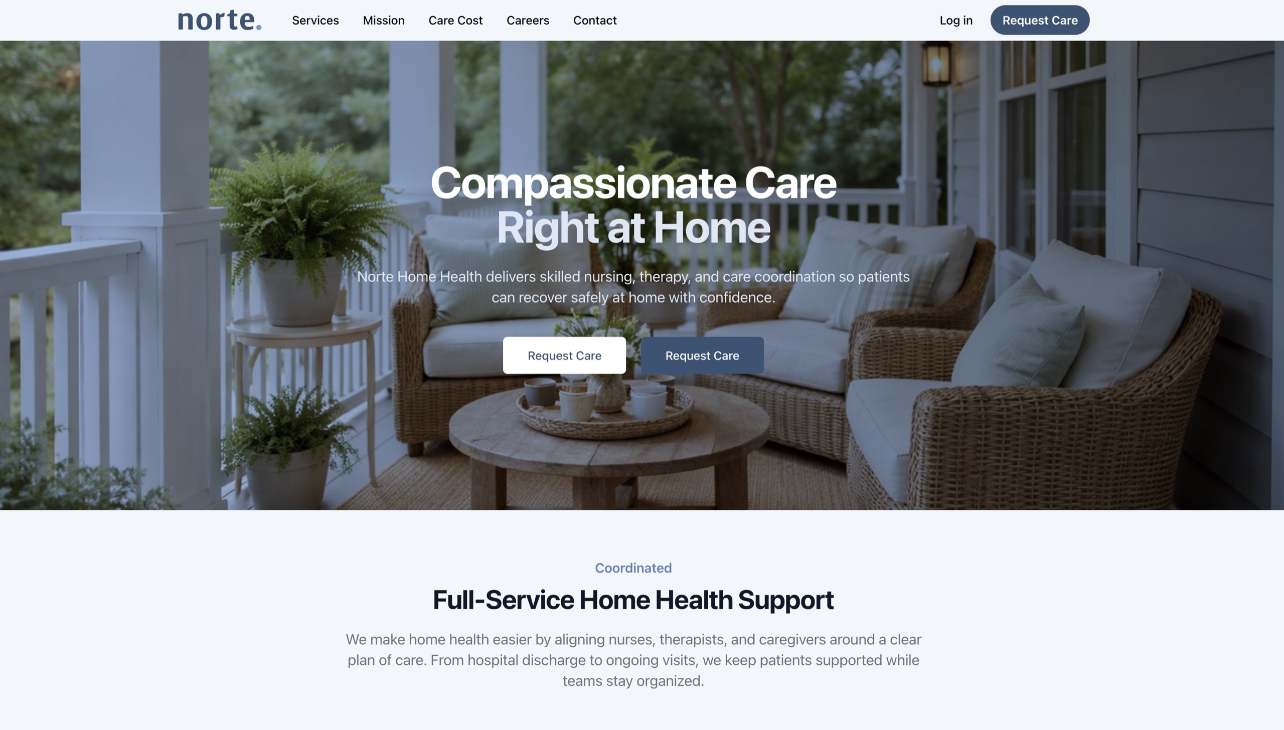 Norte Home Health homepage screenshot